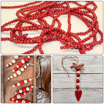 600Pcs Dyed Natural Wood Beads COCO-SC0002-39-1