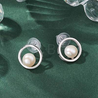 Natural Pearl Ear Studs EJEW-P286-12P-1