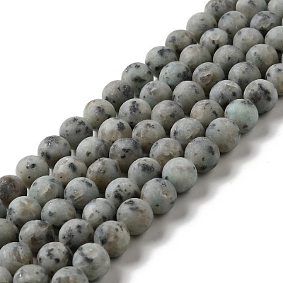 Natural Sesame Jasper/Kiwi Jasper Beads Strands G-I258-02-1