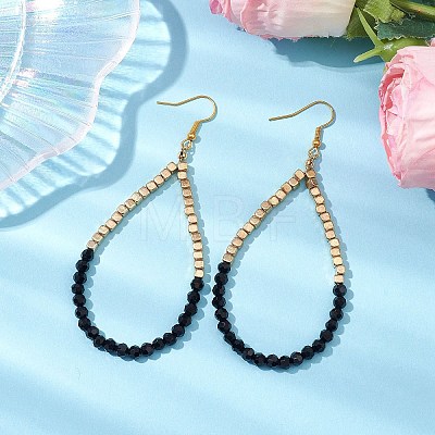 Glass & Plastic Beaded Dangle Earrings EJEW-JE05857-01-1