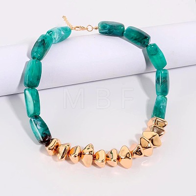 Resin & CCB Plastic & Alloy Beaded Necklaces FS-WG89AB9-04-1