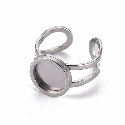 201 Stainless Steel Cuff Pad Ring Settings X-STAS-S080-040A-P-1