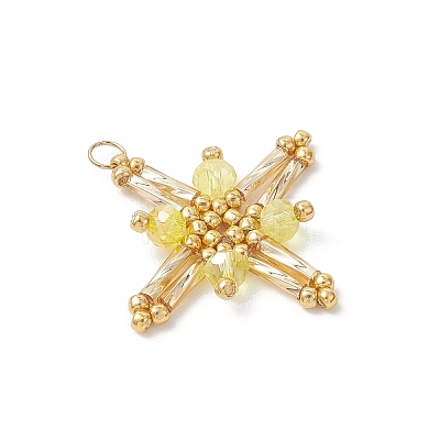 Glass Beaded Pendants PALLOY-MZ01161-01-1