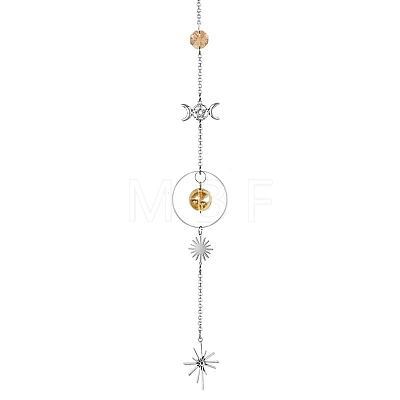 Crystal Glass & Brass Sun Catcher Pendant PW-WG89C1A-06-1