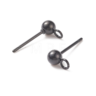 304 Stainless Steel Ball Stud Earring Findings X-STAS-G099-09B-1