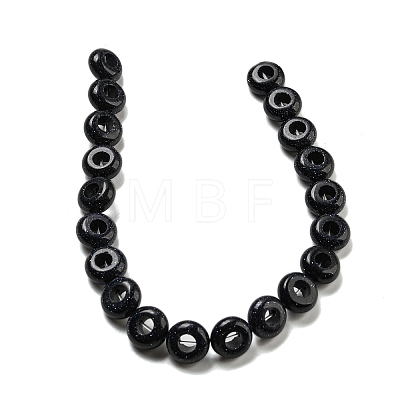 Synthetic Blue Goldstone Beads Strands G-P536-A18-01-1