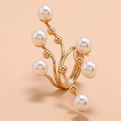 Iron with Imitation Pearl Cuff Rings for Women YS4776-3-1