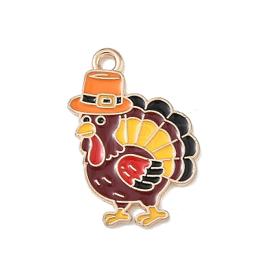 Thanksgiving Day Alloy Enamel Pendants ENAM-I077-01KCG-04-1