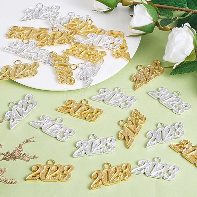 50 Pieces 2023 Year Charms Pendants Tassel Graduation Charm Pendant Mixed Color for Jewelry Necklace Bracelet Earring Making Crafts JX271A-1
