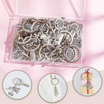 20Pcs Alloy Charm Keychains KEYC-SC00026-1