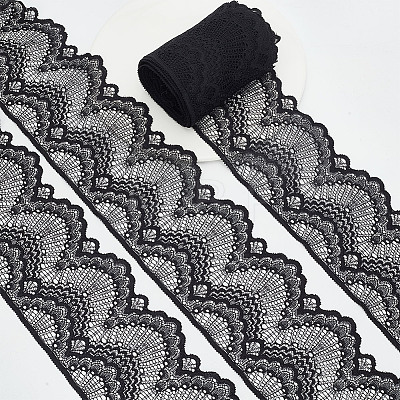 Nylon Embroidery Fan Ribbon OCOR-WH0078-181-1