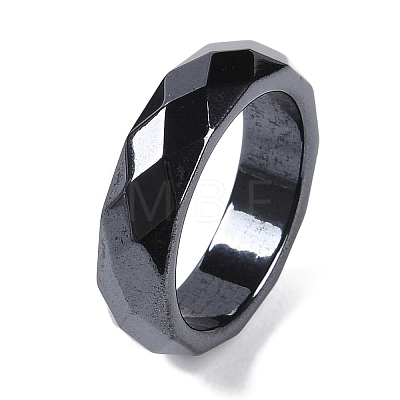 Magnetic Synthetic Hematite Finger Ring for Men Women RJEW-A047-01A-1