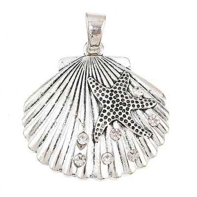 Tibetan Style Alloy Rhinestone Big Pendants FIND-H064-04AS-1