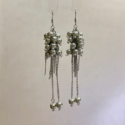 Alloy & Imitation Pearl Dangle Earrings WG71AF7-01-1