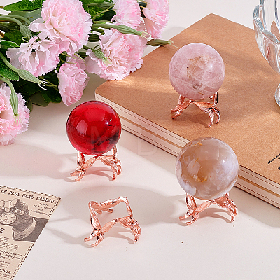 Alloy Crystal Ball Holders ODIS-WH0007-59B-RG-1
