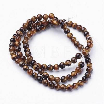 Natural Tiger Eye Beads Strands GSR4mmC014-AB+-1