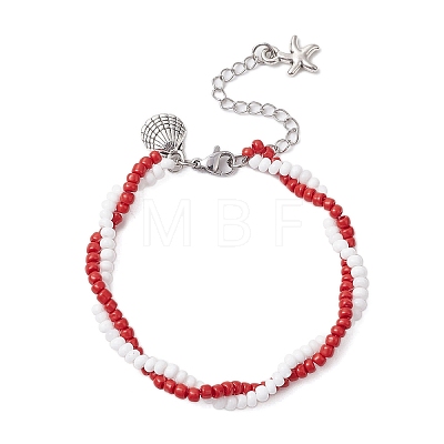 Handmade Glass Seed Beaded Bracelets for Women BJEW-MZ00129-01-1