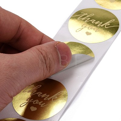 Flat Round Paper Thank You Stickers DIY-C042-05-1