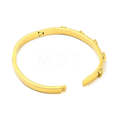 Ion Plating(IP) 304 Stainless Steel Hinged Bangle BJEW-P298-01G-1