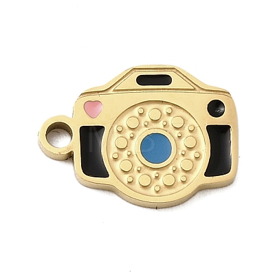 304 Stainless Steel Enamel Charms STAS-I336-04G-02-1