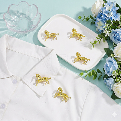 8Pcs Running Horse Zinc Alloy Lapel Pin Brooches for Backpack Clothes JEWB-GA0001-57-1