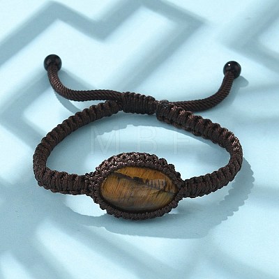 Natural Tiger Eye Beads Bracelets BJEW-H626-02-10-1