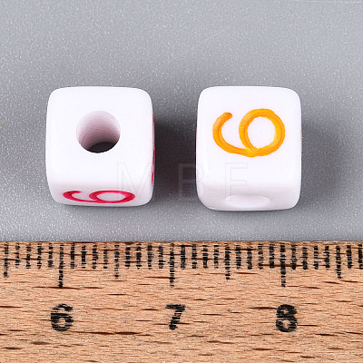 Opaque Acrylic European Large Hole Beads SACR-N020-01A-07-1