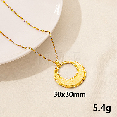 Vintage Stainless Steel Geometric Ring Pendant Necklace for Women AO1780-8-1