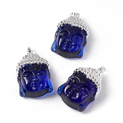 Medium Blue Glass Pendants KK-I639-01GS-1