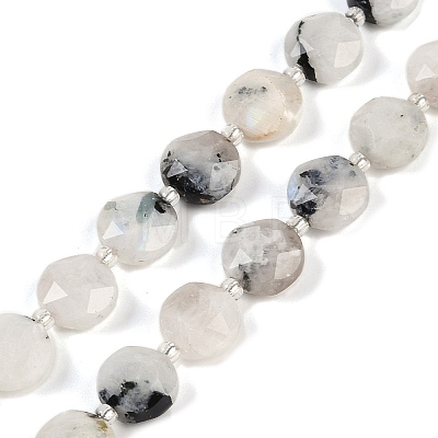 Natural Rainbow Moonstone Beads Strands G-C116-A15-01A-1