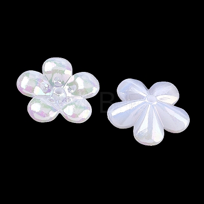 Plating Opaque Acrylic Imitation Shell Bead Cap OACR-P039-03D-1