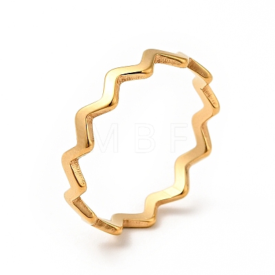 Ion Plating(IP) 201 Stainless Steel Dentate Finger Ring for Women RJEW-G266-18G-1