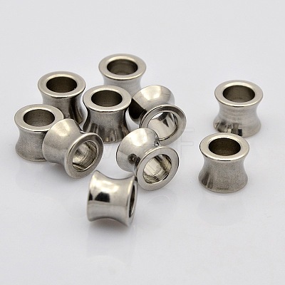 Column 304 Stainless Steel Large Hole Beads STAS-N020-12-10mm-1