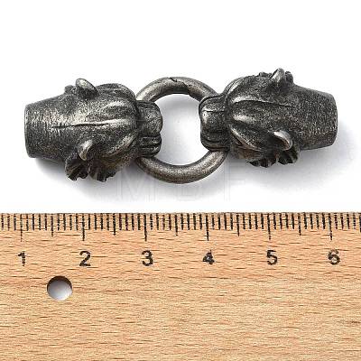 Tibetan Style 304 Stainless Steel Spring Gate Rings FIND-Z046-02AS-01-1