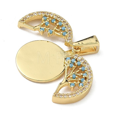 Brass Micro Pave Cubic Zirconia Pendants KK-L257-11G-1