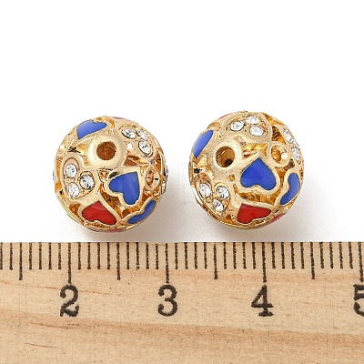 Golden Alloy Enamel Beads FIND-E044-27G-02-1