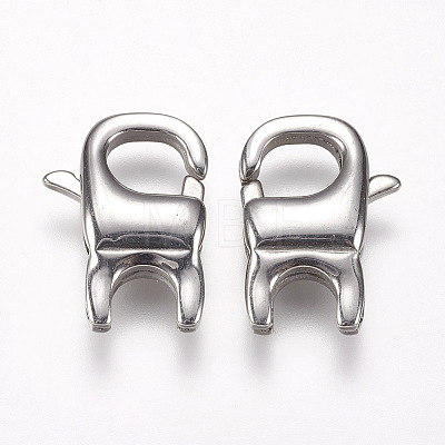 304 Stainless Steel Lobster Claw Clasps STAS-O114-060P-1
