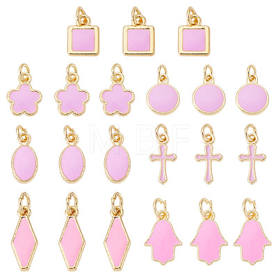 21Pcs 7 Styles Brass Enamel Charms KK-TA0003-19B-1
