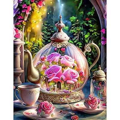 Kettle Scenery DIY Diamond Painting Kit PW-WG70161-10-1