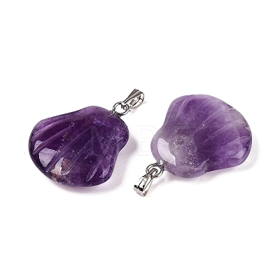 Natural Amethyst Pendants G-T138-208H-1