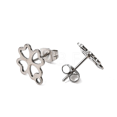 Non-Tarnish 201 Stainless Steel Stud Earring Findings EJEW-A071-14A-P-01-1