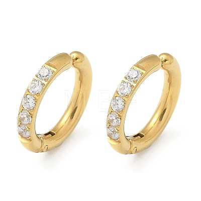 304 Stainless Steel Micro Pave Clear Cubic Zirconia Cuff Earrings EJEW-C096-60G-1