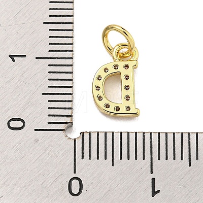 Initial Letter Brass with Cubic Zirconia Charms KK-Q814-26D-G-1