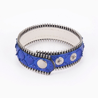 Snakeskin Leather Bracelets BJEW-G614-02-1
