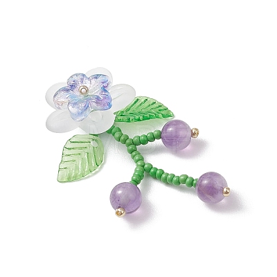 Glass Beaded Pendants PALLOY-MZ01156-02-1