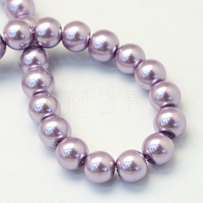 Baking Painted Pearlized Glass Pearl Round Bead Strands HY-Q003-10mm-44-1