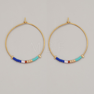 Bohemian Handmade Glass Seed Beads Hoop Earrings AM1646-2-1