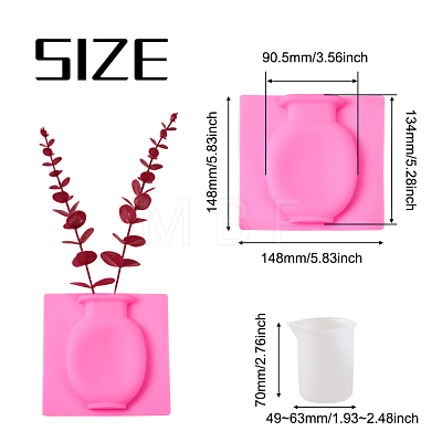 Spritewelry 3Pcs Reusable Silicone Self-Sticking Flower Pot DIY-CF0001-05-1