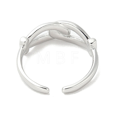 Double Knot Brass Open Cuff Ring for Women RJEW-A040-05P-1