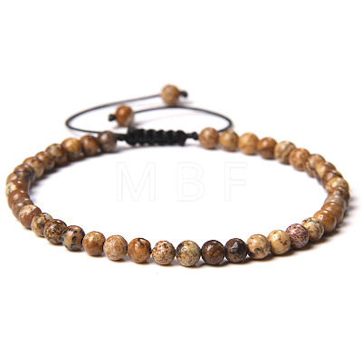 Adjustable Women's Picture Jasper Beaded Bracelet CN3407-33-1